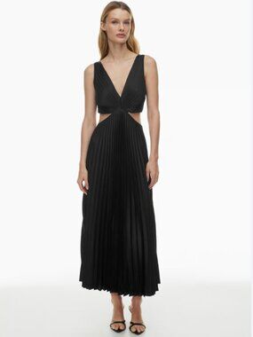 Aritzia Ten Showpiece Satin Black Dress